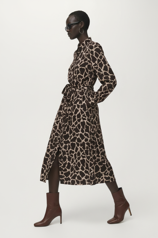 Vestido camisero estampado GIRAFFE