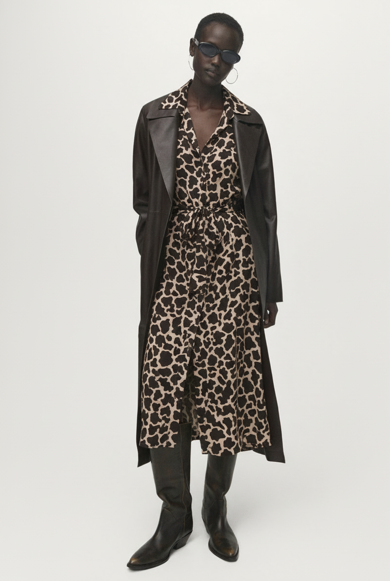 Vestido camisero estampado GIRAFFE