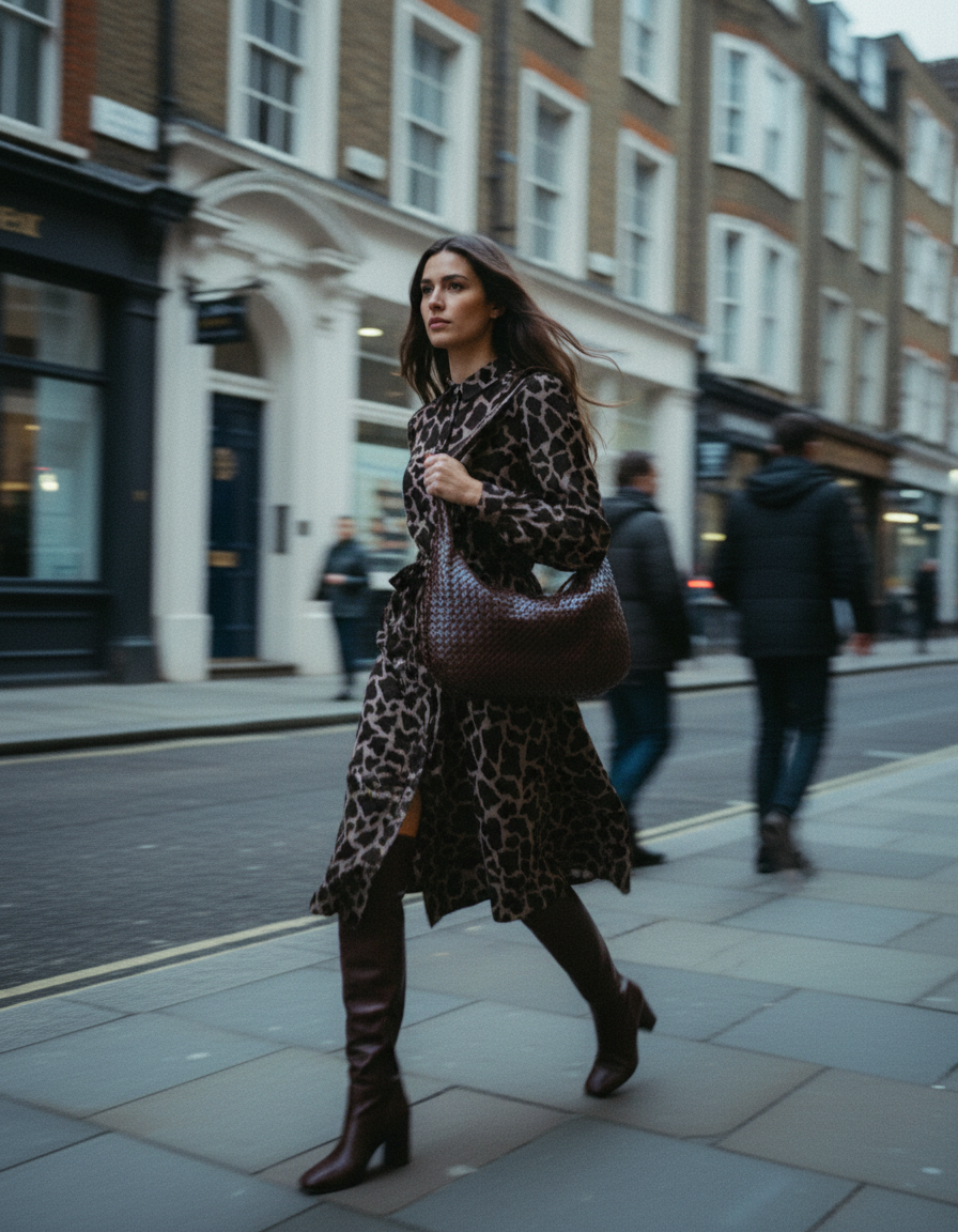 Vestido camisero estampado GIRAFFE