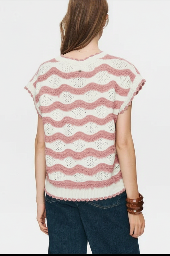 Jersey sin mangas rosa /blanco KRISTY
