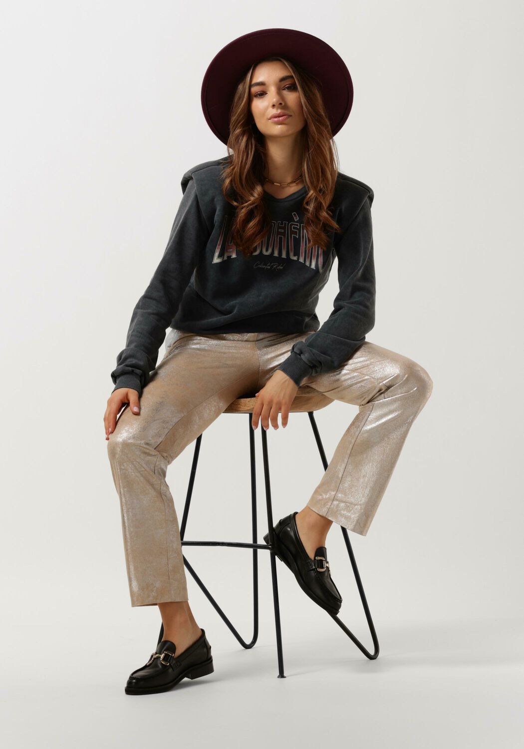 Pantalon de ante sintético metalizado CHARLIZE Alix the Label