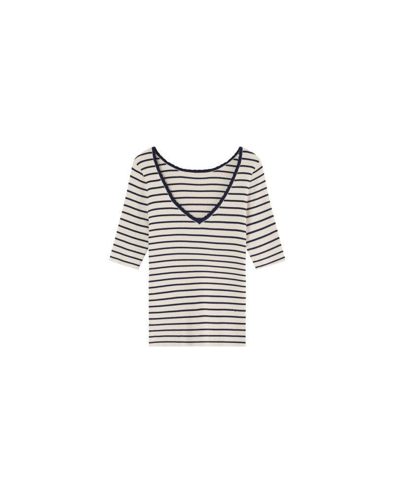 Jersey de rayas con escote reversible
