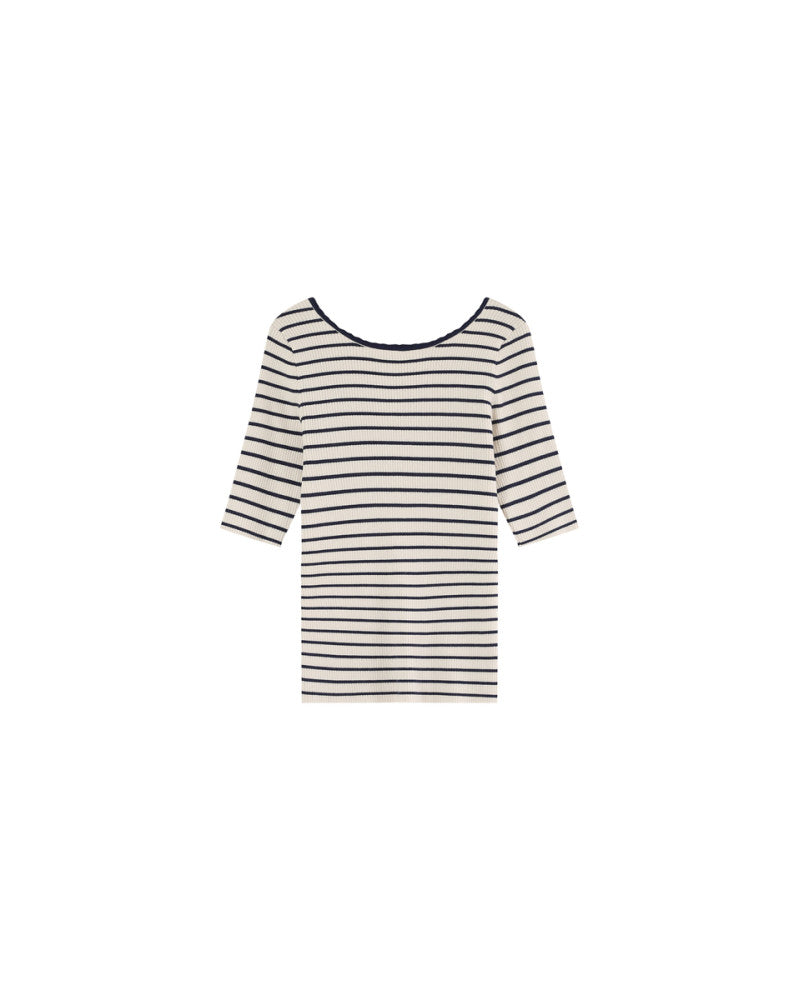 Jersey de rayas con escote reversible