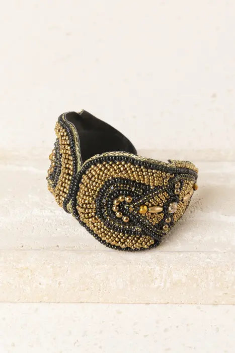 Brazalete bordado LARISSA dorado