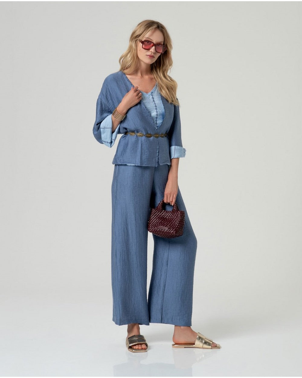 Kimono corto azul DINTE