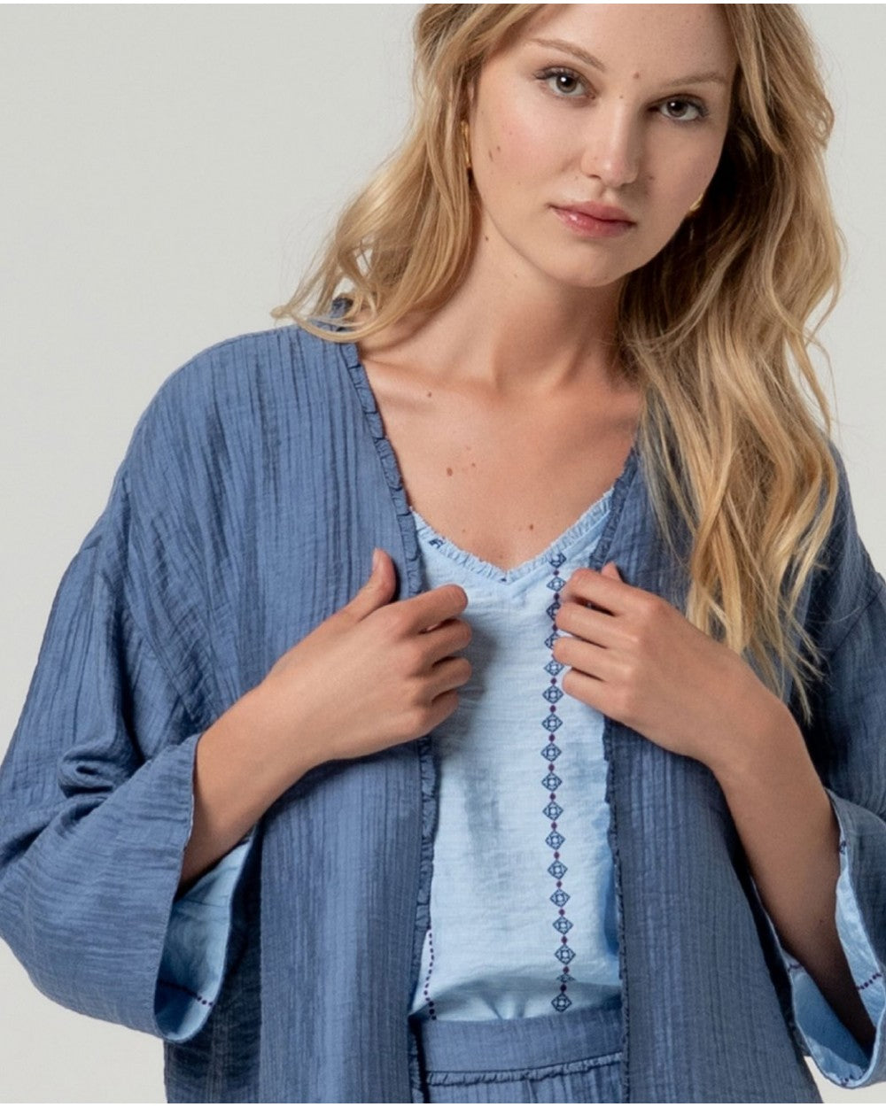 Kimono corto azul DINTE