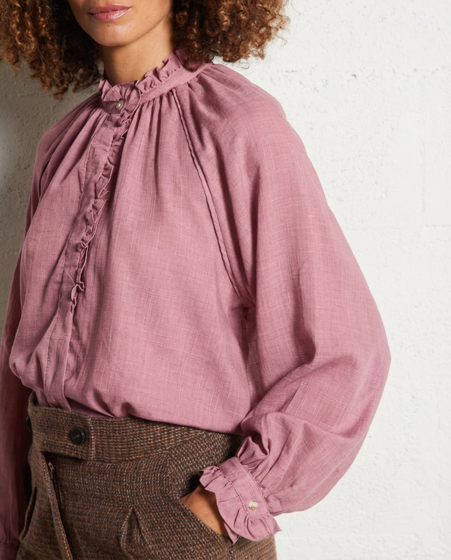 Camisa con cuello victoriano BETH