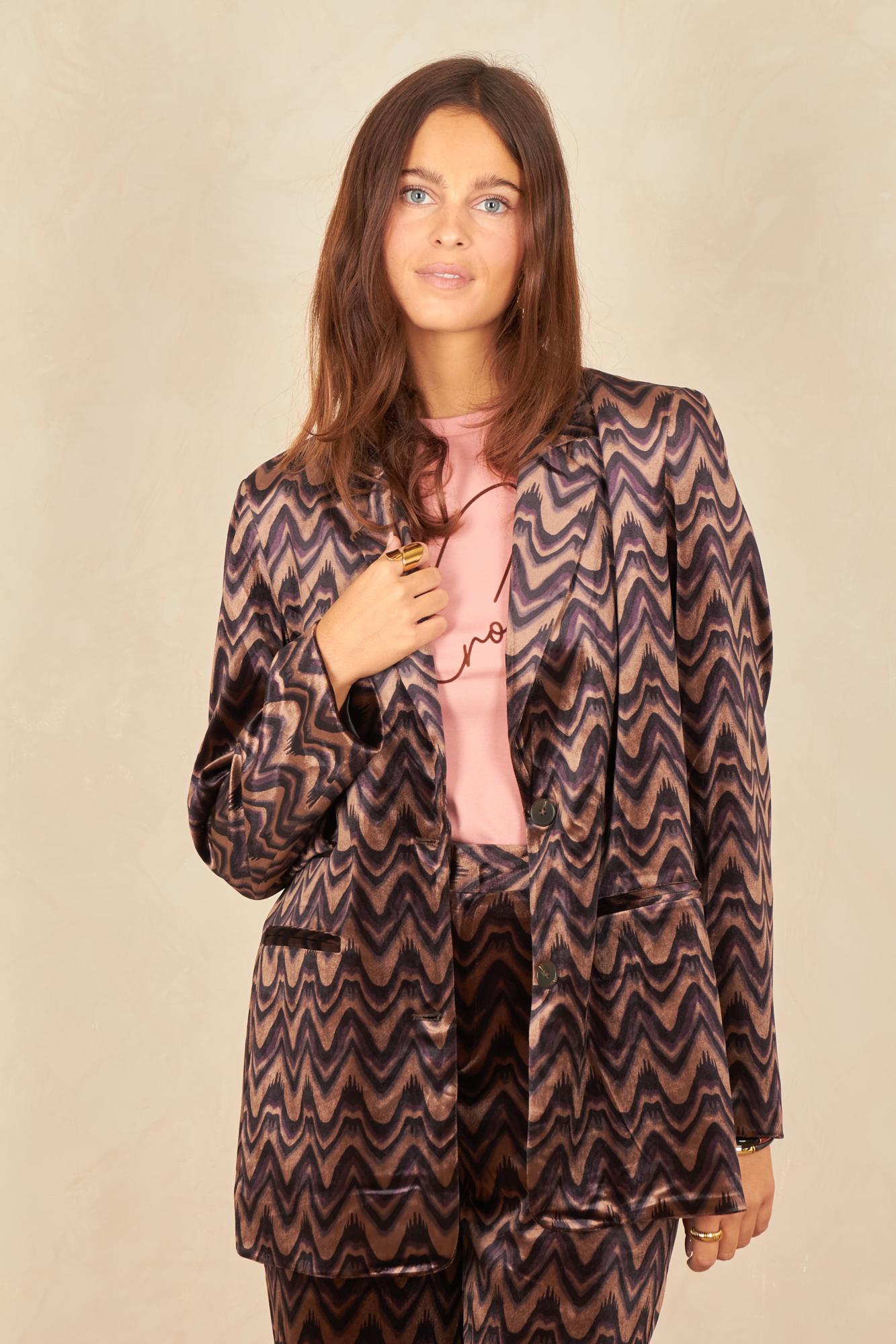 Blazer de terciopelo zigzag BAREA