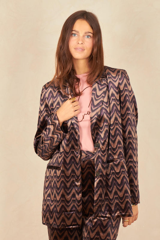 Blazer de terciopelo zigzag BAREA