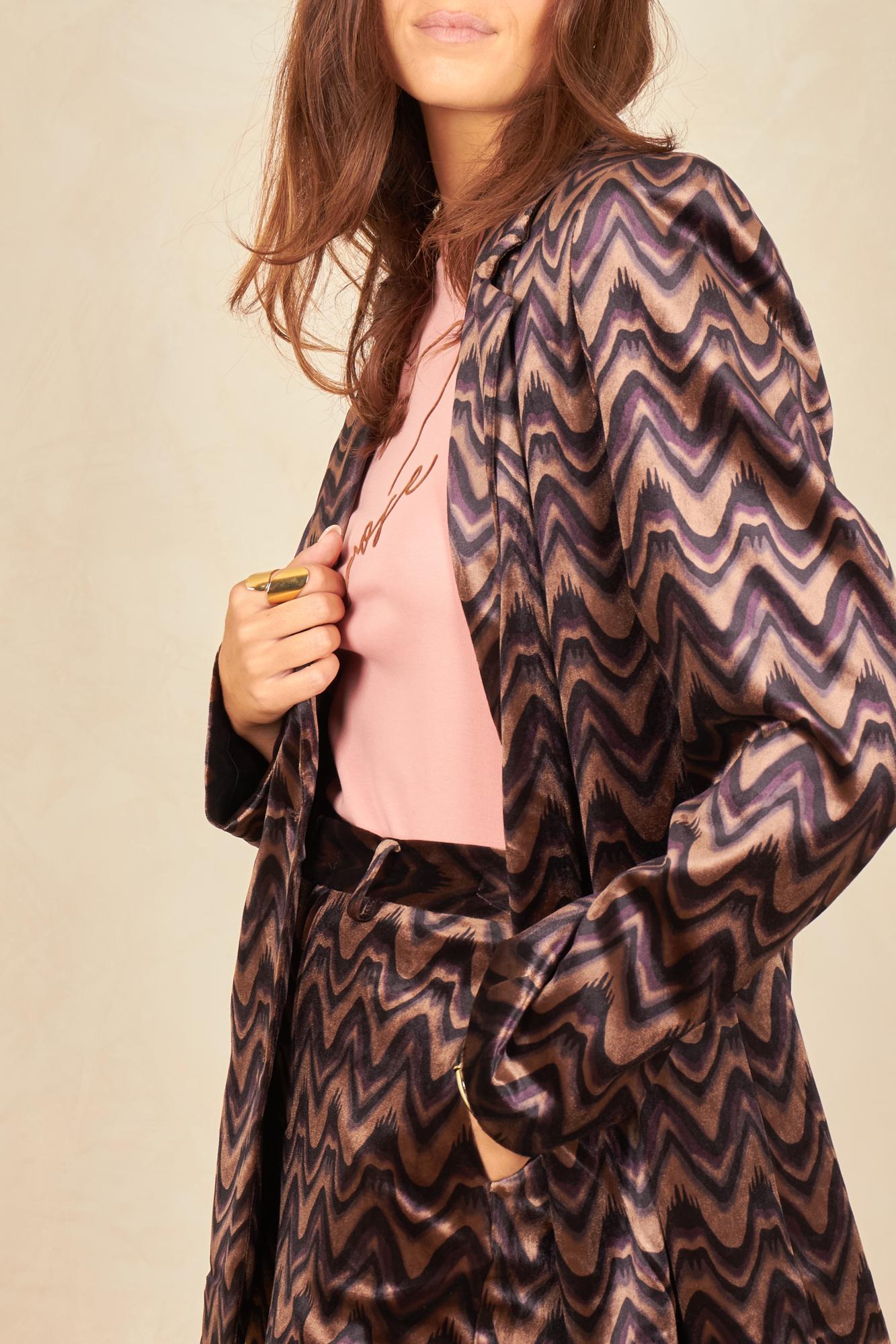 Blazer de terciopelo zigzag BAREA