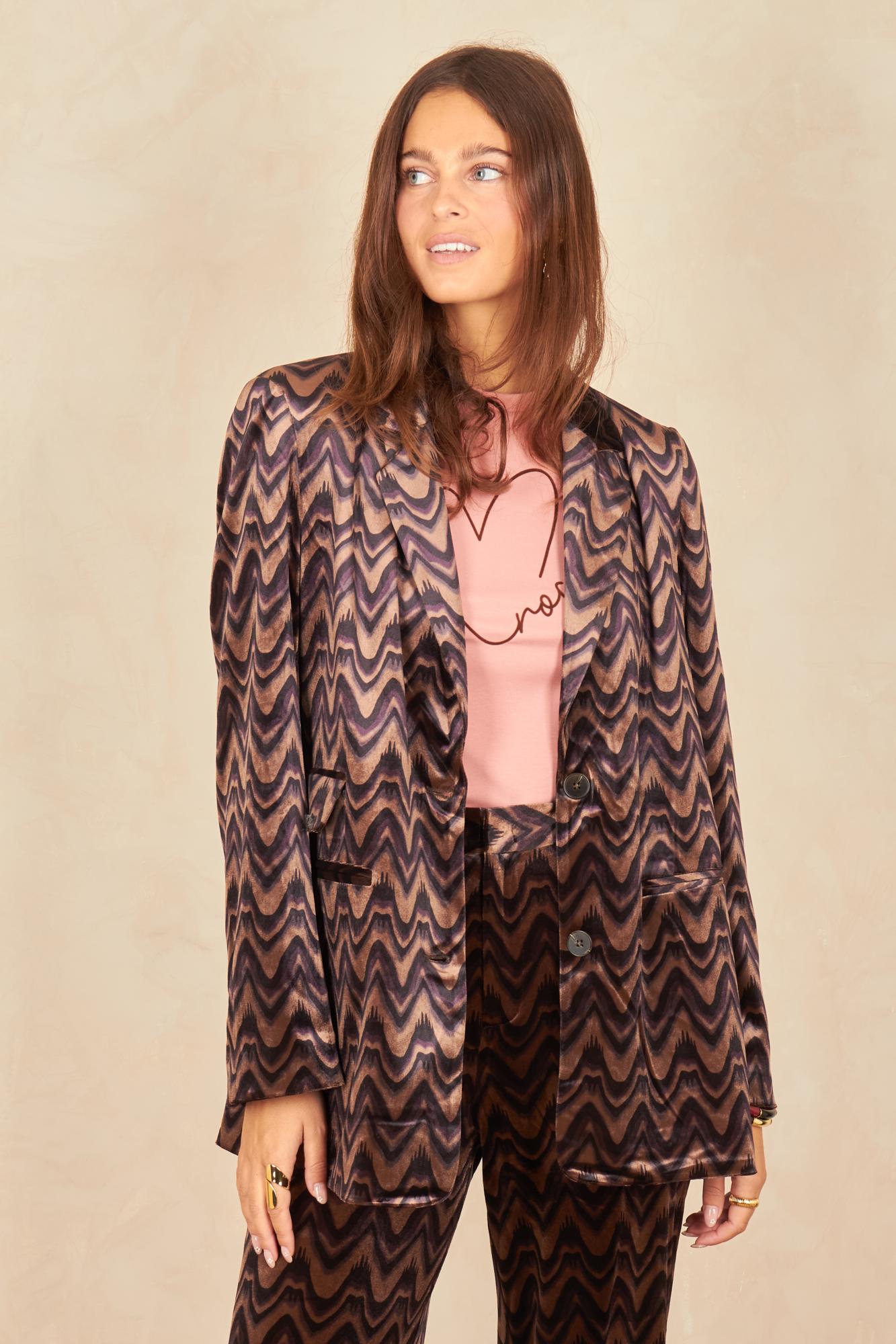 Blazer de terciopelo zigzag BAREA