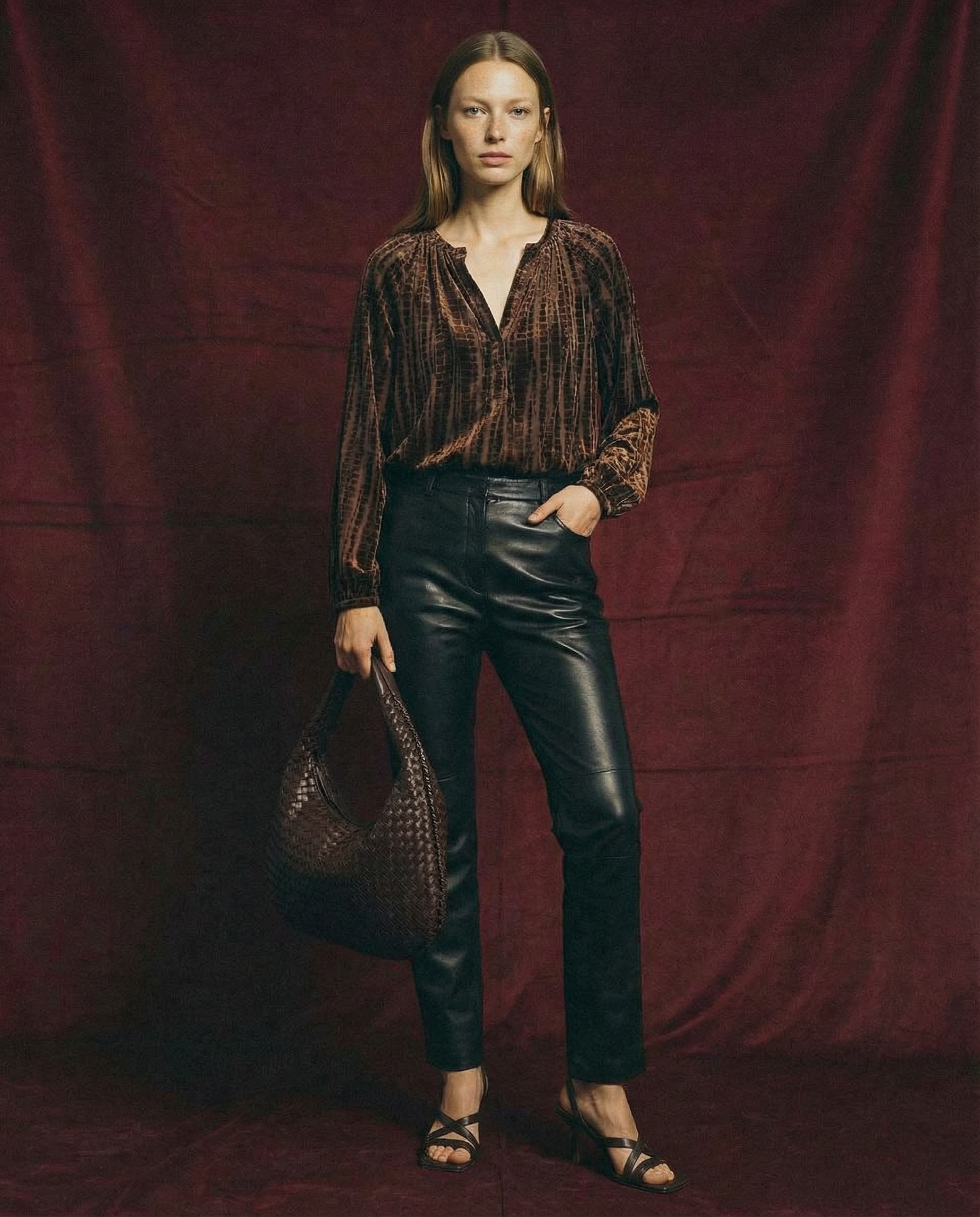 Camisa efecto terciopelo escote en V BETTE