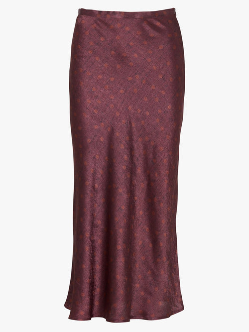 Falda midi AURORA vino