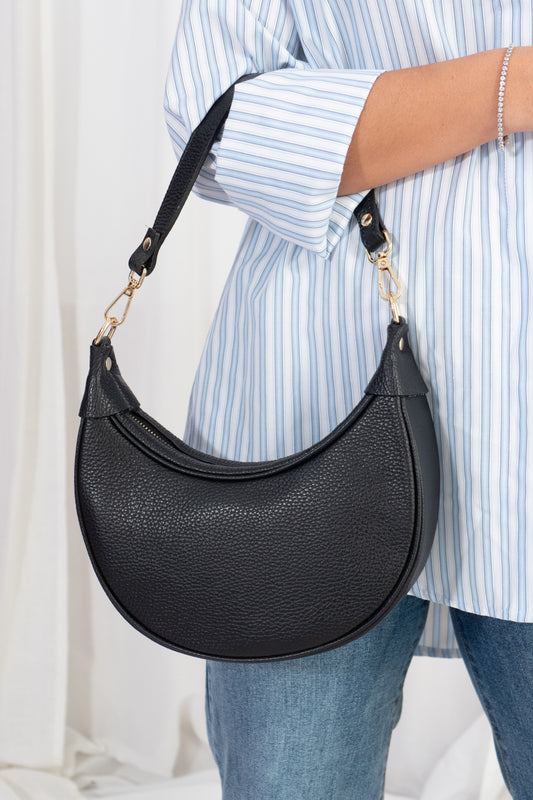 Bolso de piel negro LUNA