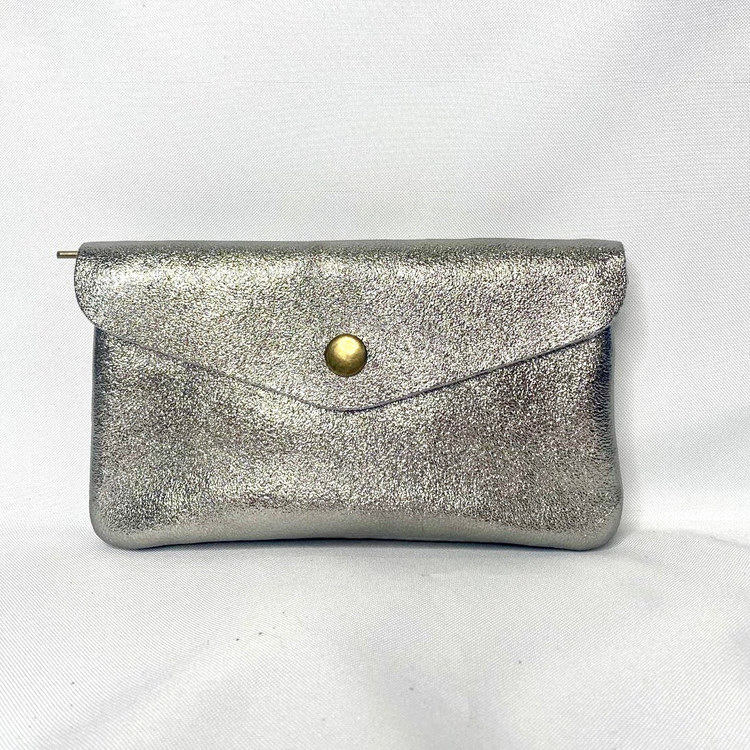 Monedero de piel rectangular brillo