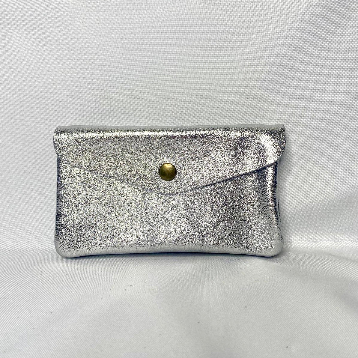 Monedero de piel rectangular brillo