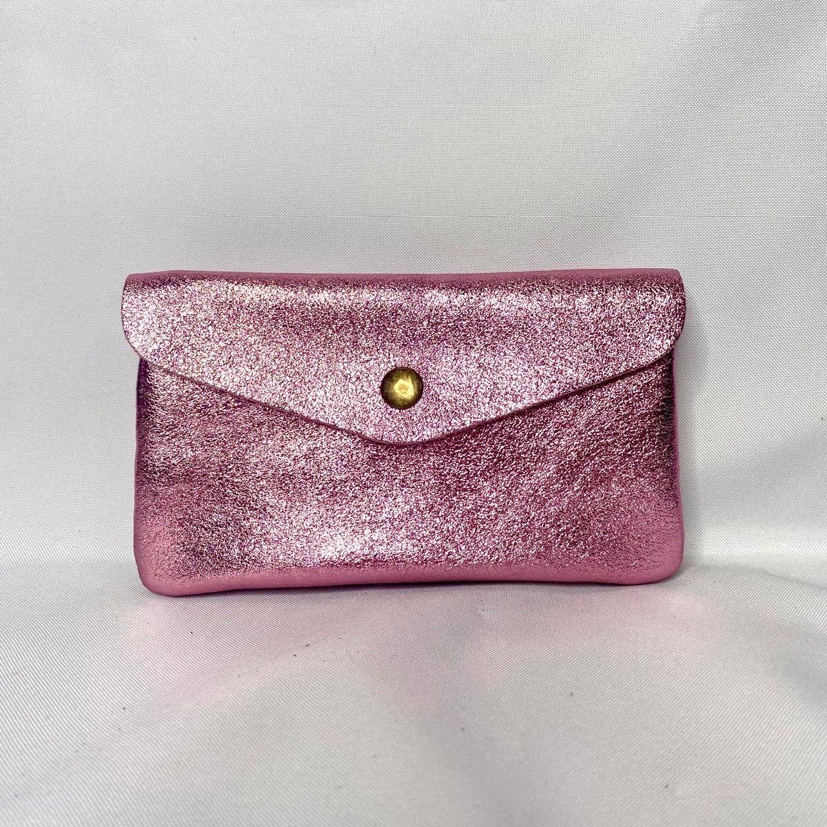 Monedero de piel rectangular brillo