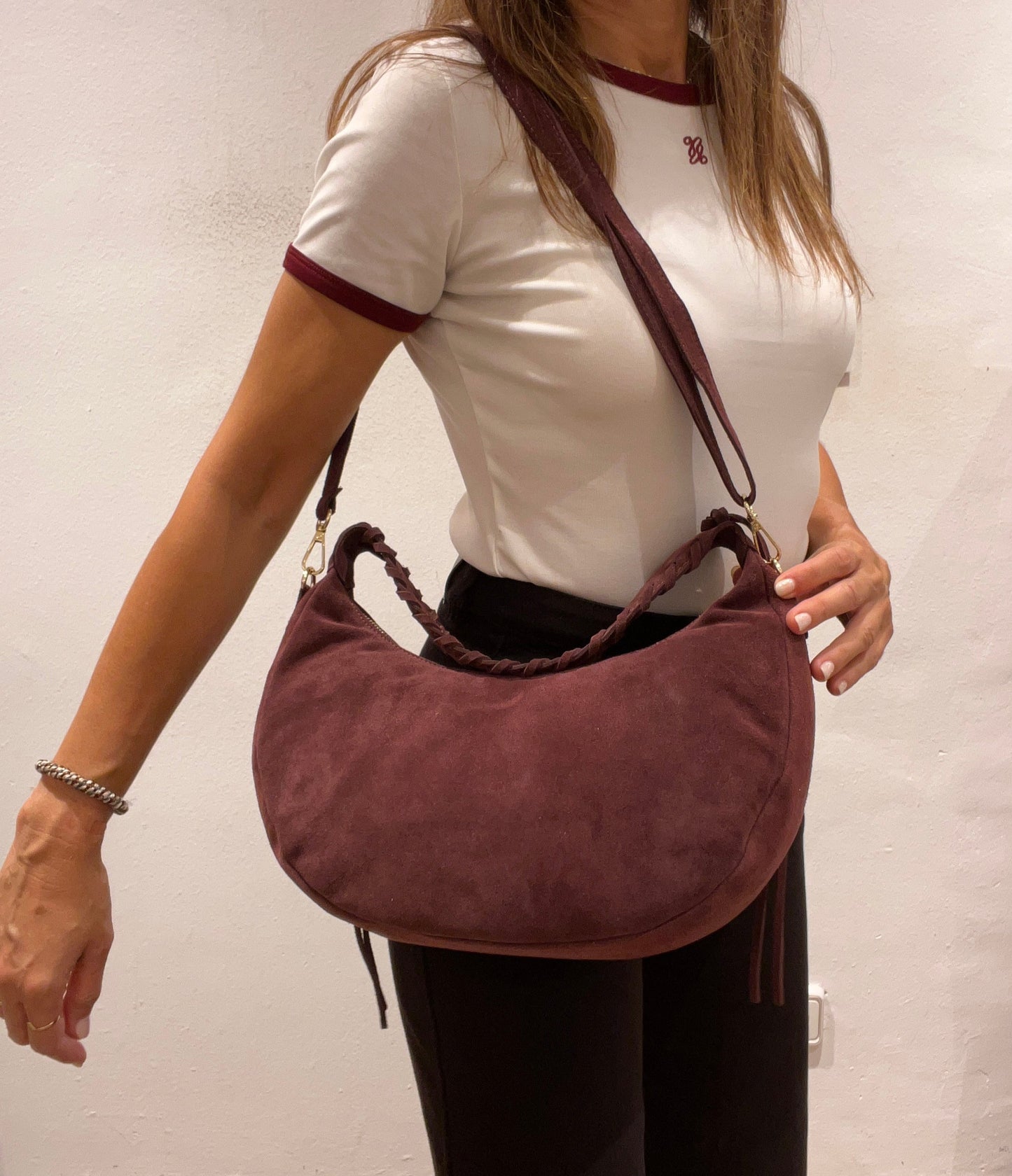Bolso grande serraje granate DAYTONA