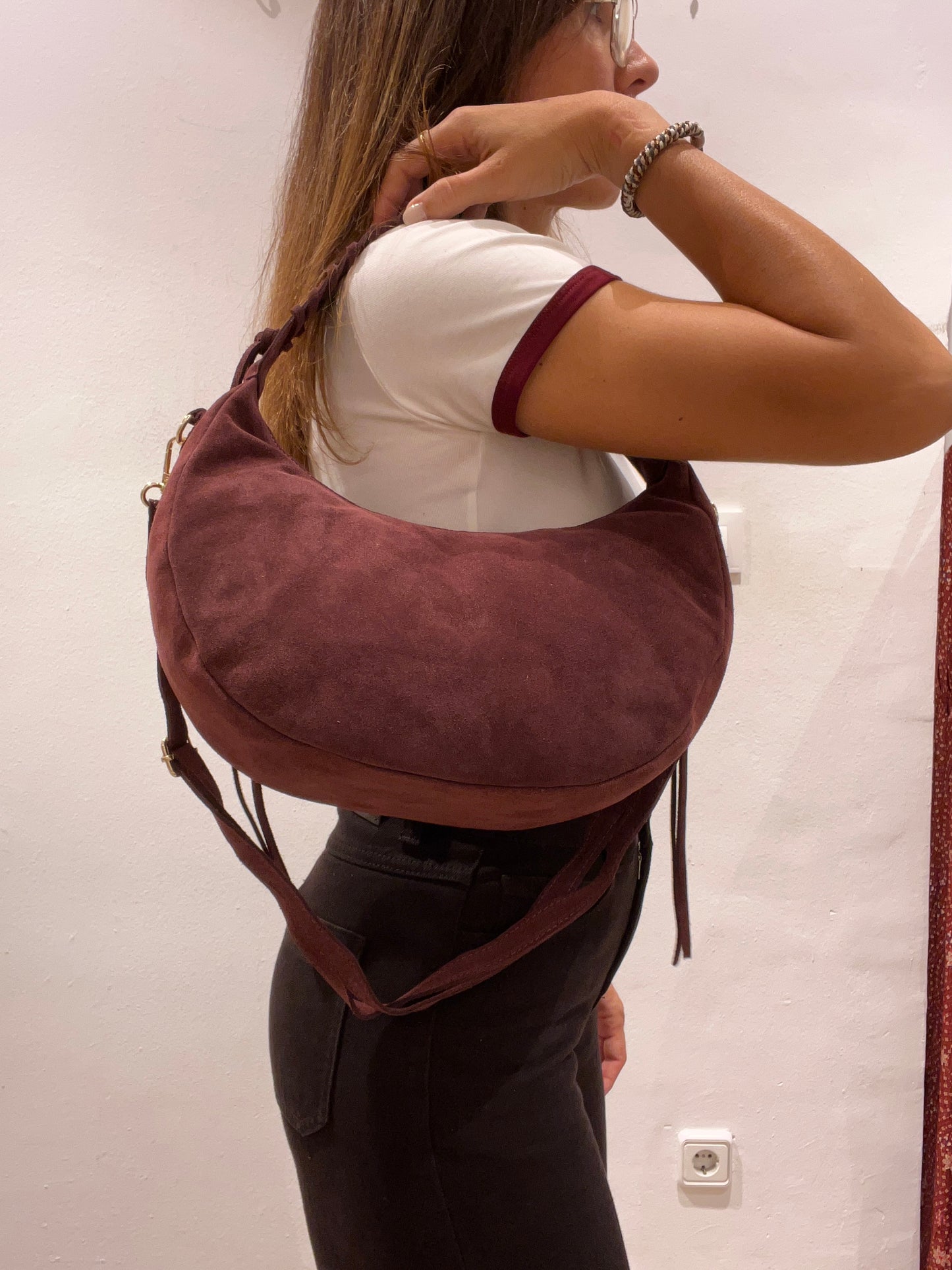 Bolso grande serraje granate DAYTONA