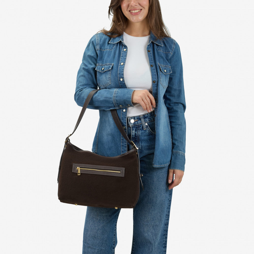 Bolso serraje marrón UNIQUE