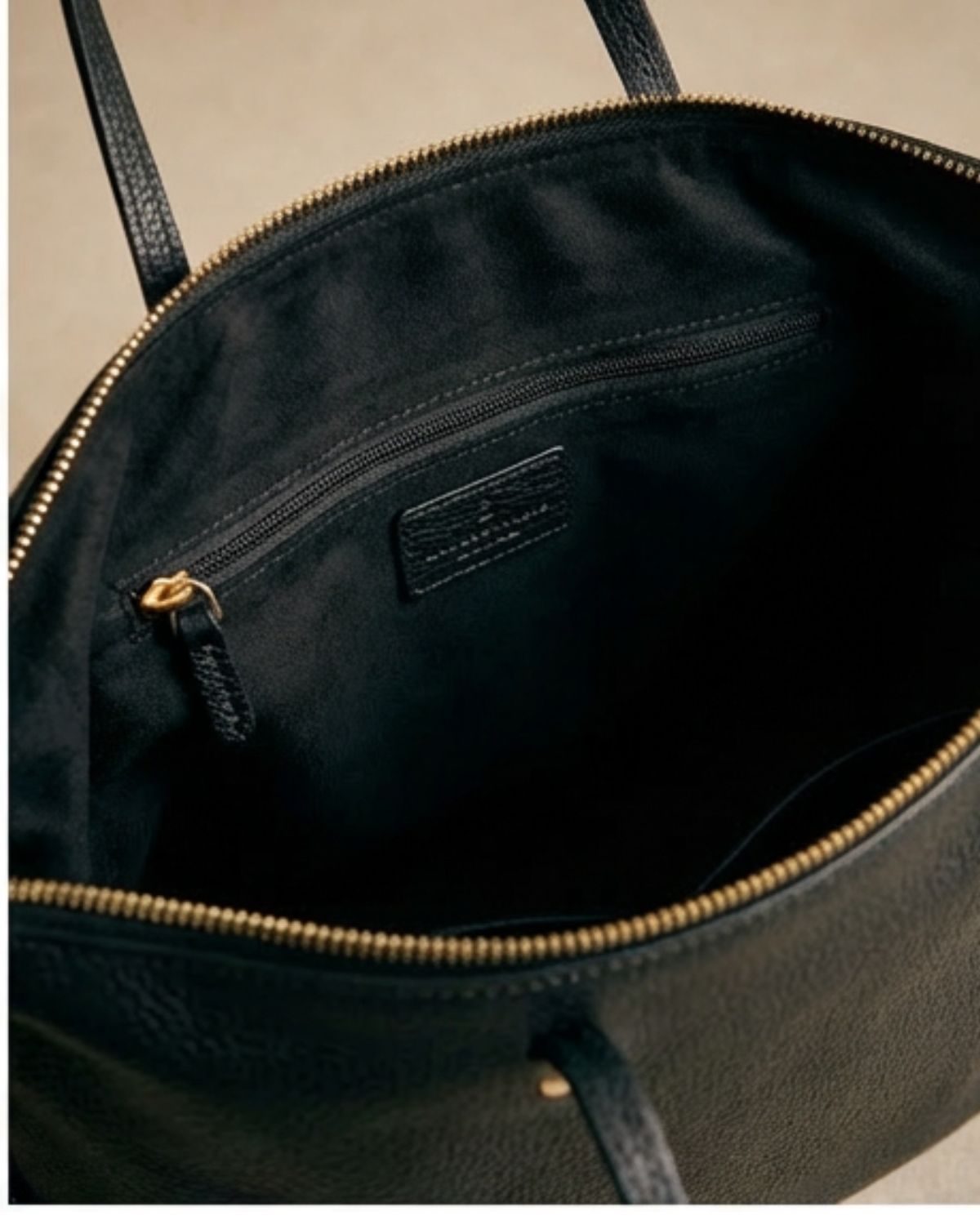 Bolso de piel negro shopper medium