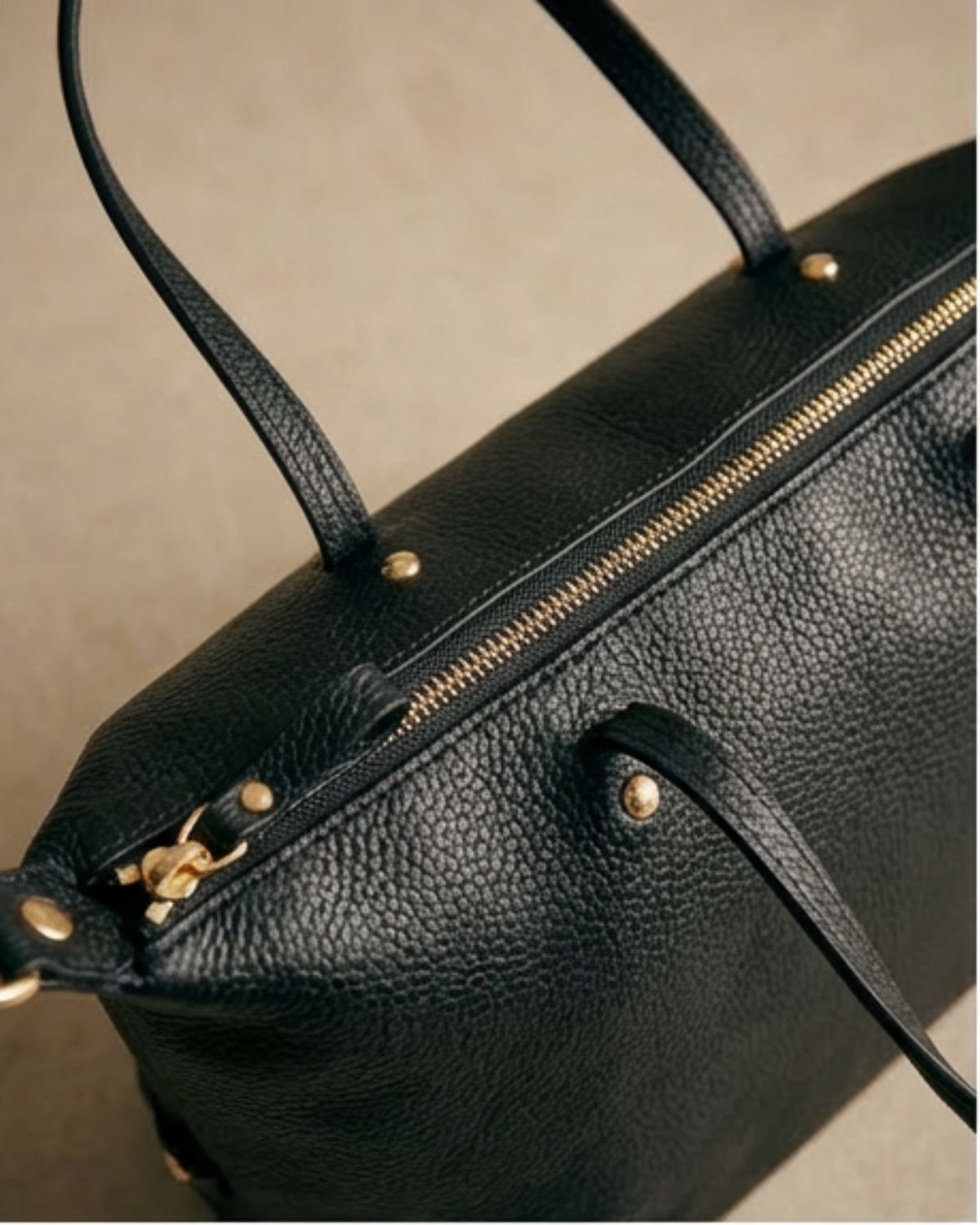 Bolso de piel negro shopper medium