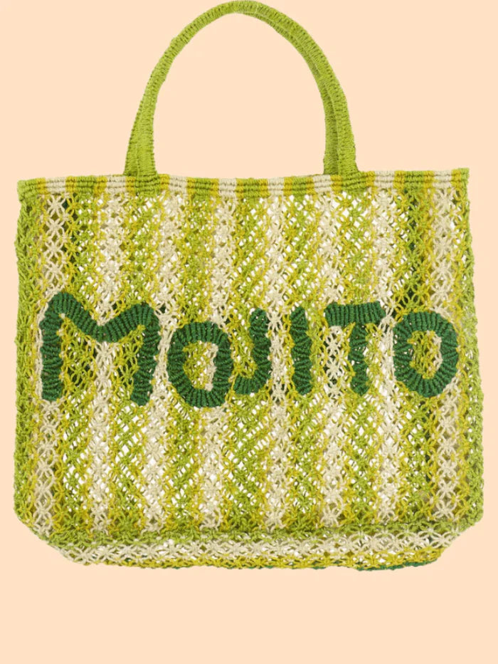 Bolso de yute con rayas MOJITO