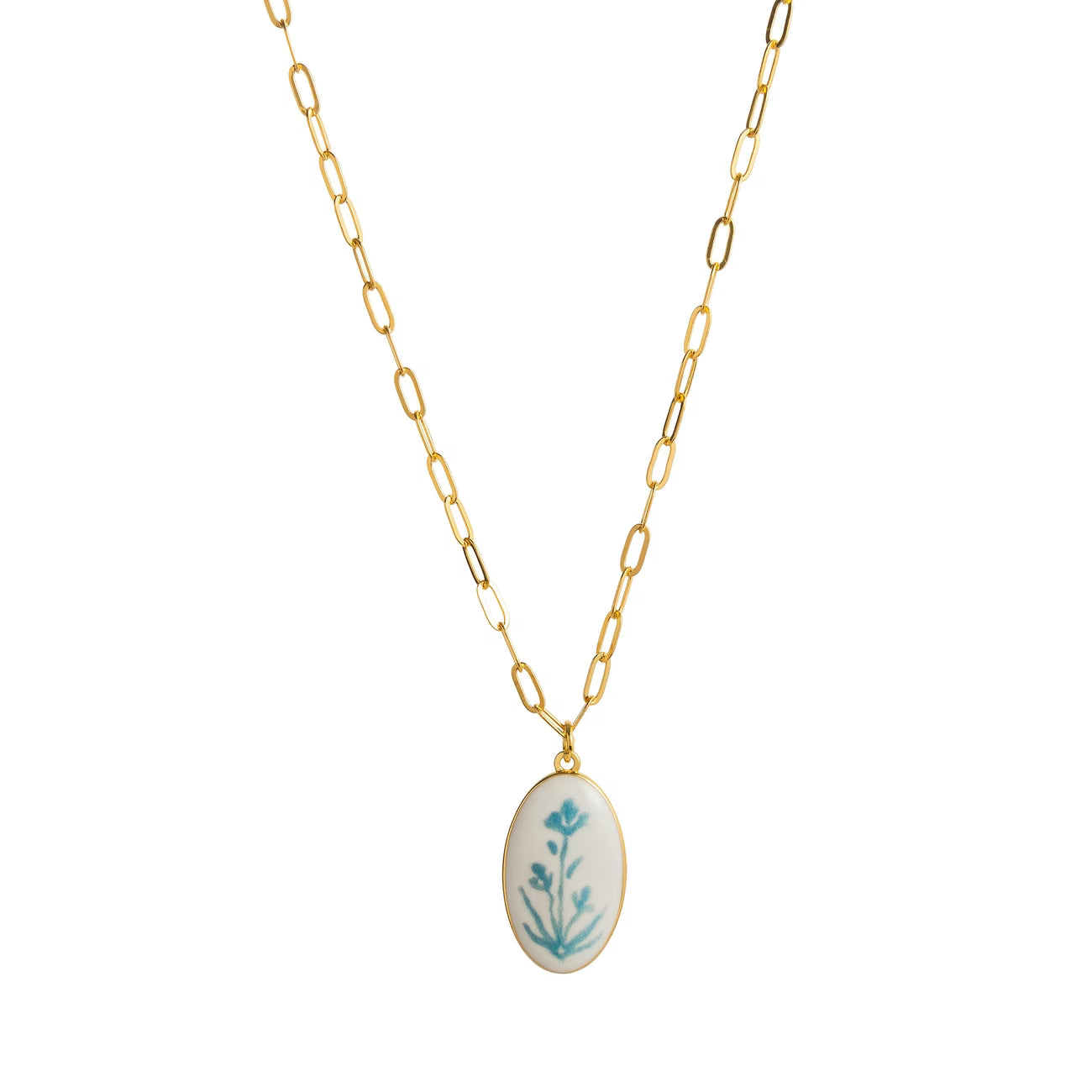 Collar medalla ACIANO flor azul