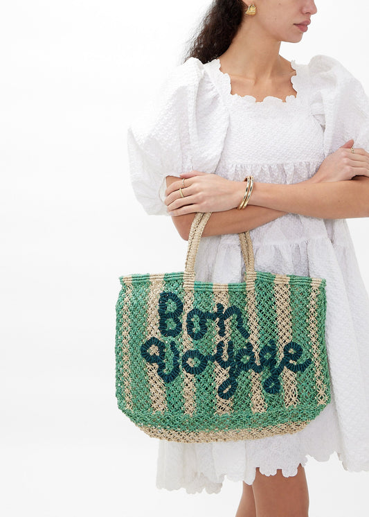 Bolso de yute con rayas BON VOYAGE