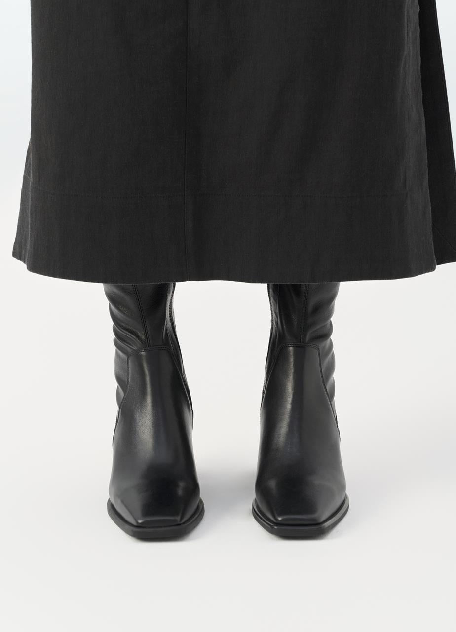 Bota negra de piel BECCA