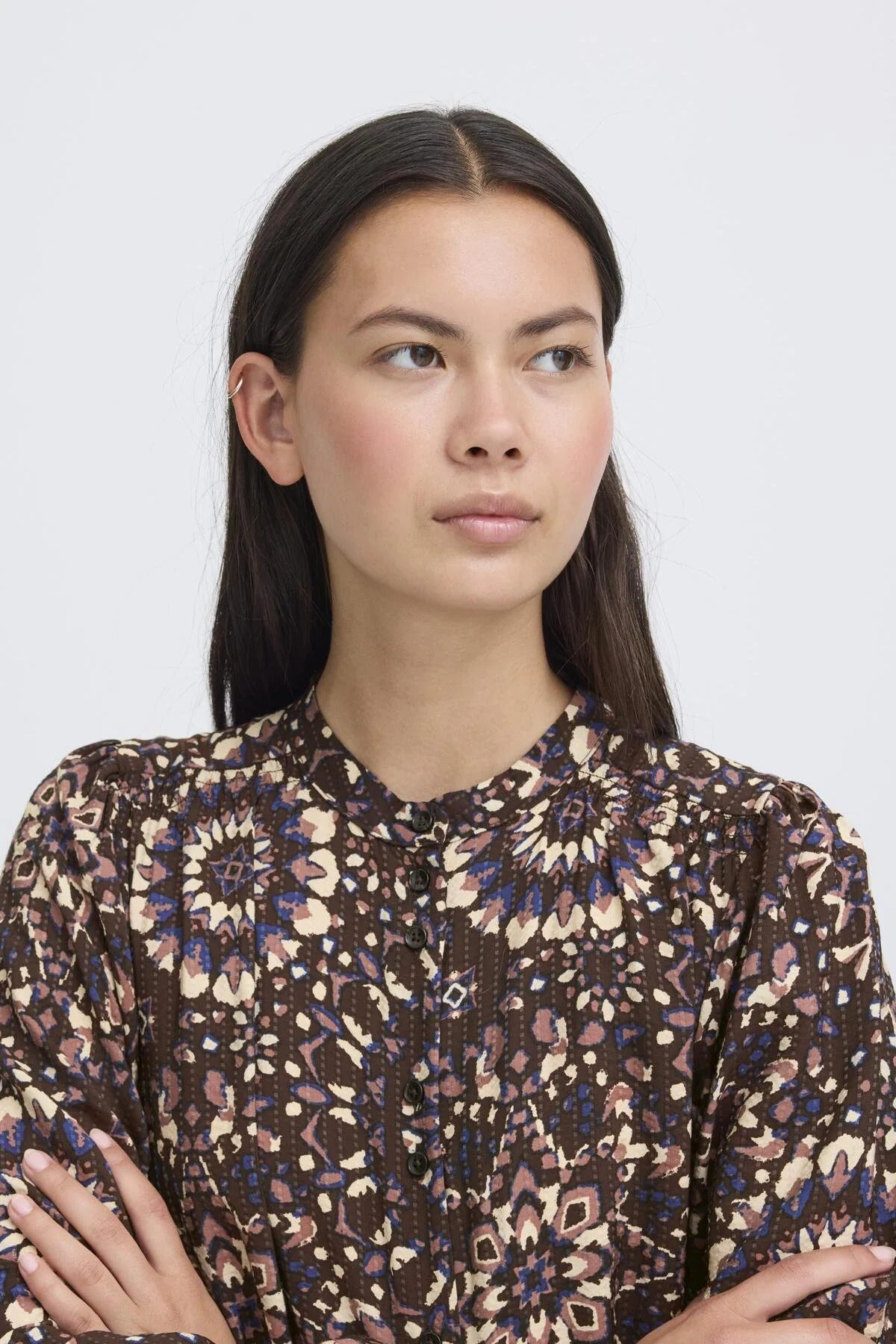 Vestido estampado marron KALED