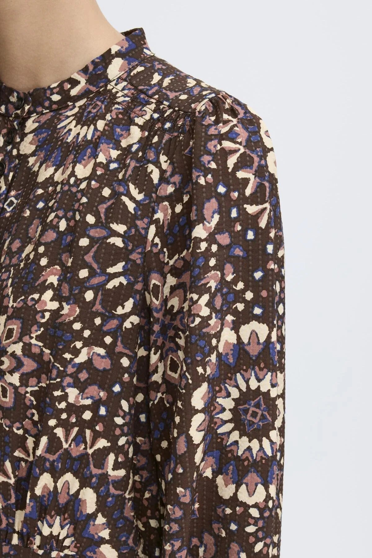 Vestido estampado marron KALED