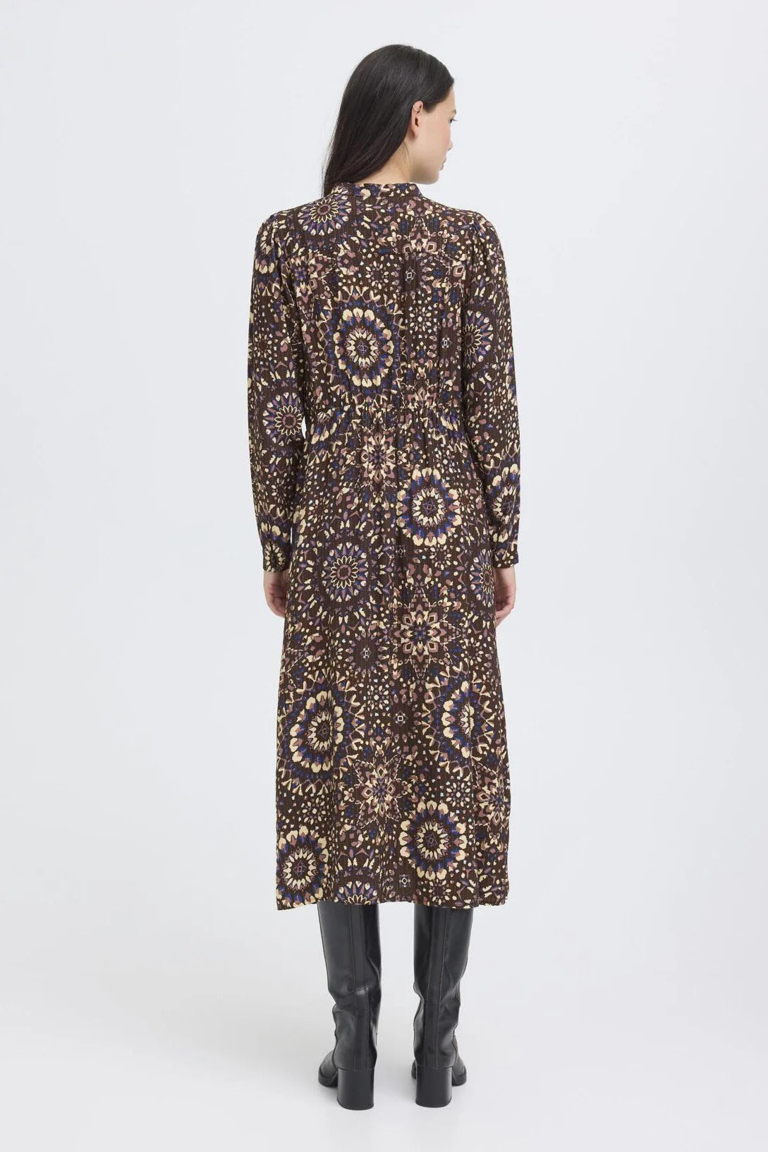 Vestido estampado marron KALED