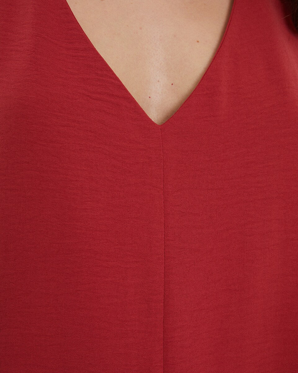 Vestido midi rojo con tirantes MILLA