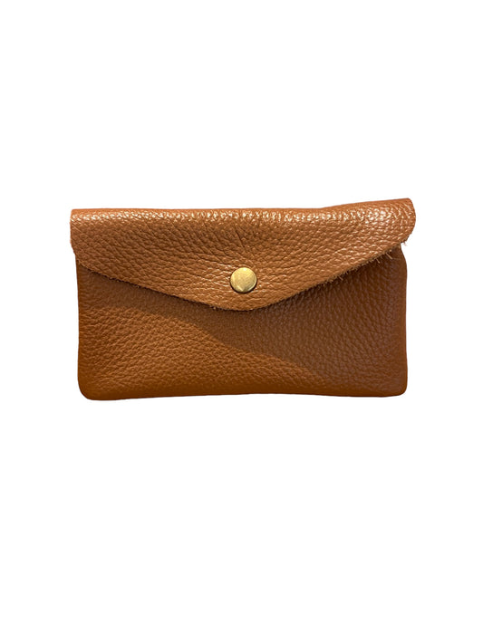 Monedero rectangular piel camel